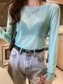 Summer Korean Fashion Mesh T-shirts Women Vintage Transparent Tops for Women Loose White Transparent Office Lady Shirts. 