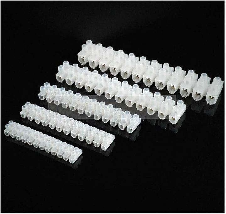 Electrical Screw Terminal Connector 12 Way 5A 10A 15A 20A PVC Plastic Barrier Terminal Block Strip For Wire Joining Electrical Cable
