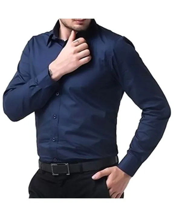 Navy%20Blue%20Cotton%20Shirt%20for%20Men%20-%20Image%203