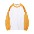 250g heavy milk tea khaki raglan sleeve cotton solid color long sleeve t-shirt men's loose women's couple wear early autumn.
