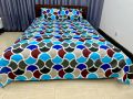 Cotton Print - Double size Bed Sheet - shuti chador -  with 2 standard size pillow cover- cotton fabric - colour guranteed- bedsheet set- 3pcs set. 