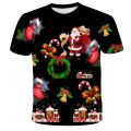3-14Ys Kids Clothes Santa Claus With Deer Graphic Tee Shirt Merry Christmas T-shirt Boys Girls T-shirts Children Xmas Tshirt Boy. 