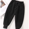 Girls' Fleece-Lined Trousers Autumn and Winter Clothing2022New Children's Single-Layer Fleece-Lined All-Matching Babies' Trousers Outerwear Sweatpants Fashion【10Month25Day After】. 