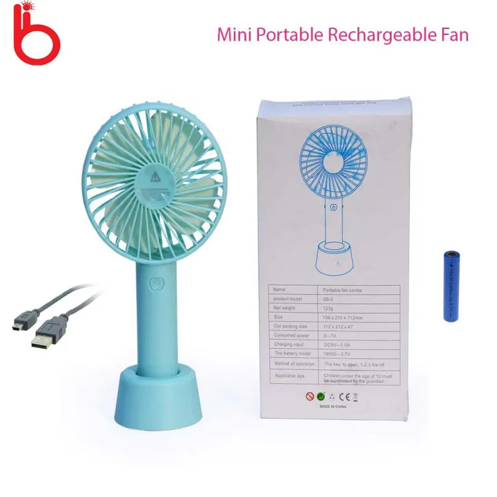 USB Charging Mini Portable Rechargeable Fan Handheld 3 Gear Speed ...