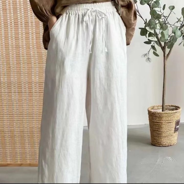 %E3%80%90Zihe%E3%80%91Linen%20Wide-Leg%20Pants%20Straight%20High%20Waist%20Solid%20Color%20Casual%20Pants%20Loose%20and%20Elastic%20Cropped%20Summer%20Versatile%20Ladies%20-%20Image%205