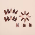 24Pcs Brown Butterfly Wing Fake Nails with Glue DIY Art Design False Nails Wearable Artificial Nails. 