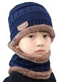 UGLY BLUE COLOUR WINTER HAT &NECK WARMER FOR MEN ..