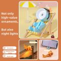 1 Pcs LED Mini Night Light Cute Dog Deer (Random color) Foldable Desk Table Lamps Desktop Book Light Kids Room Bedside Bedroom Holiday Gifts.