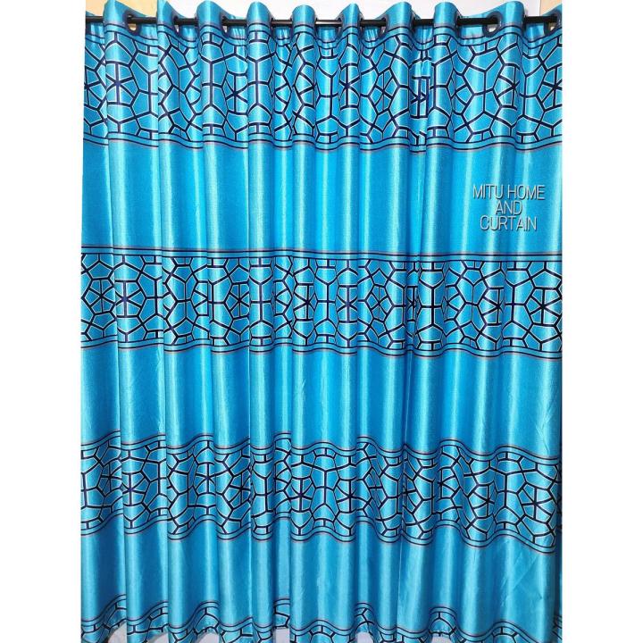 Curtain Porda Synthetic curtains Indian porda window protector 45*80 inch standard size Ocean blue 4 kuchi curtain