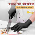 Chef exclusive disposable gloves, black nitrile food grade kitchen cooking, baking, anti scalding, oil splashing protective gloves. 