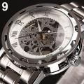Mechanical Watch Luxury Waterproof Hollow Watch Men Skeleton Roman Numerals Hollow Dial Stainless Steel Band Automatic Watch. 
