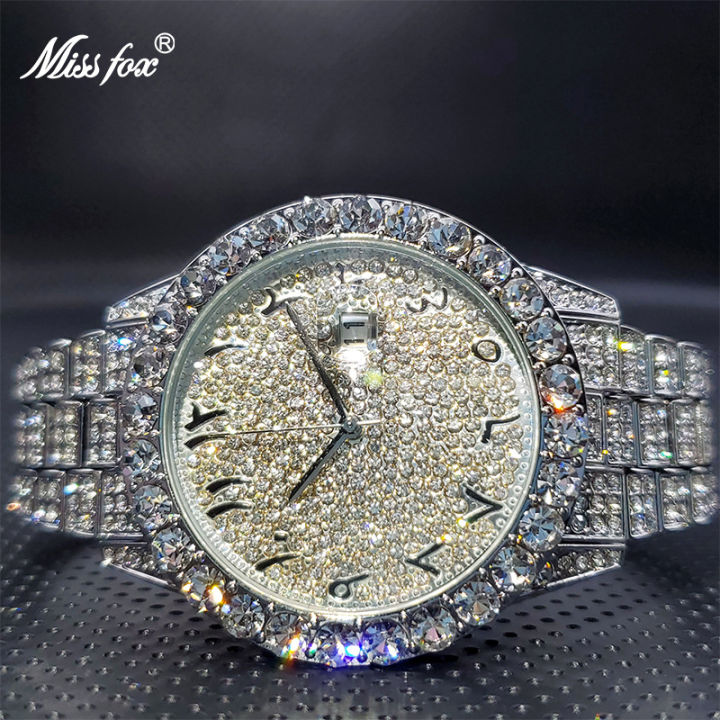 Malishi MISSFOX Watch Strange Arabic Numeric Diamond Luxury Brand Watch Men's Watch