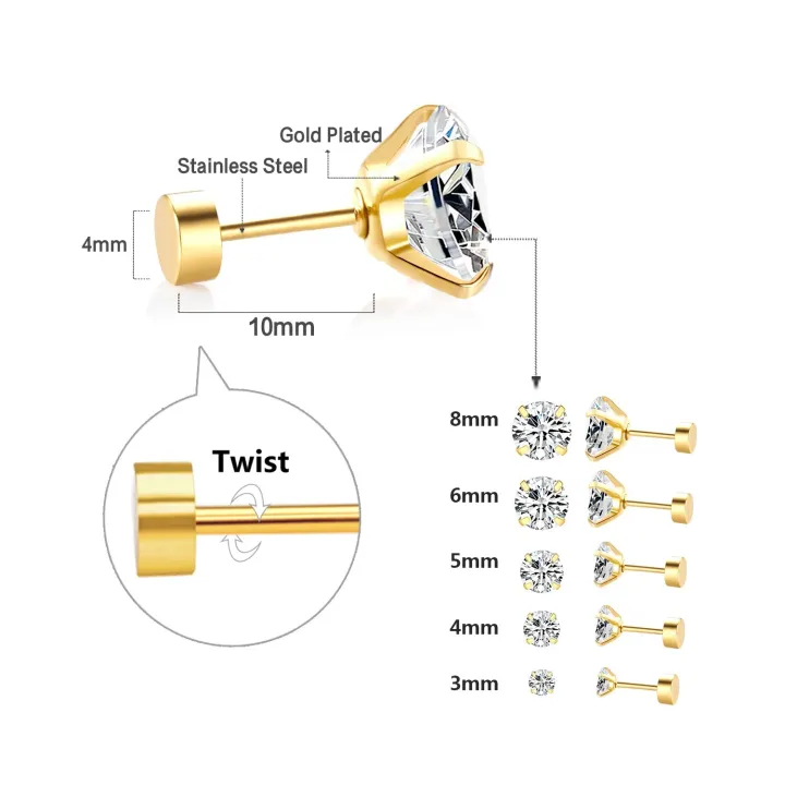 %E3%80%90LuckyBabyFans%20Store%E3%80%91Luxusteel%201pairs/2PCs%20stainless%20steel%20crystal%20studs%20earrings%20for%20Women%20Men%20prong%20Tragus%20round%20clear%20cubic%20ear%20-%20Image%205