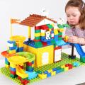 Paradise Slide Building Blocks Marble Race Run Ball Track Big Bricks STEM Set Toys Gift for Children Kids Toddlers-174PCS Without base. 