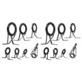 14Pcs/Set Fishing Rod Guides Tip Fish 5-18Mm Dia Pole Repair Kit Line Rings Eyes Set.