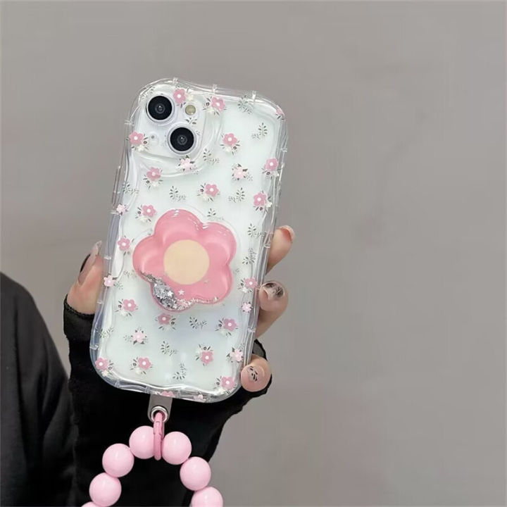 Phone%20Case%20For%20Compatible%20For%20iPhone%2011%2012%2013%2014%2015%20Pro%20Max%2013%20Mini%2014%2015%20Plus%20Casing%20Fashion%20Cartoon%20Bracelet%20Chain%20Cute%203D%20Rabbit%20Flower%20Holder%20Clear%20Shockproof%20Back%20Cover%20TPU%20Silicone%20Soft%20-%20Image%205