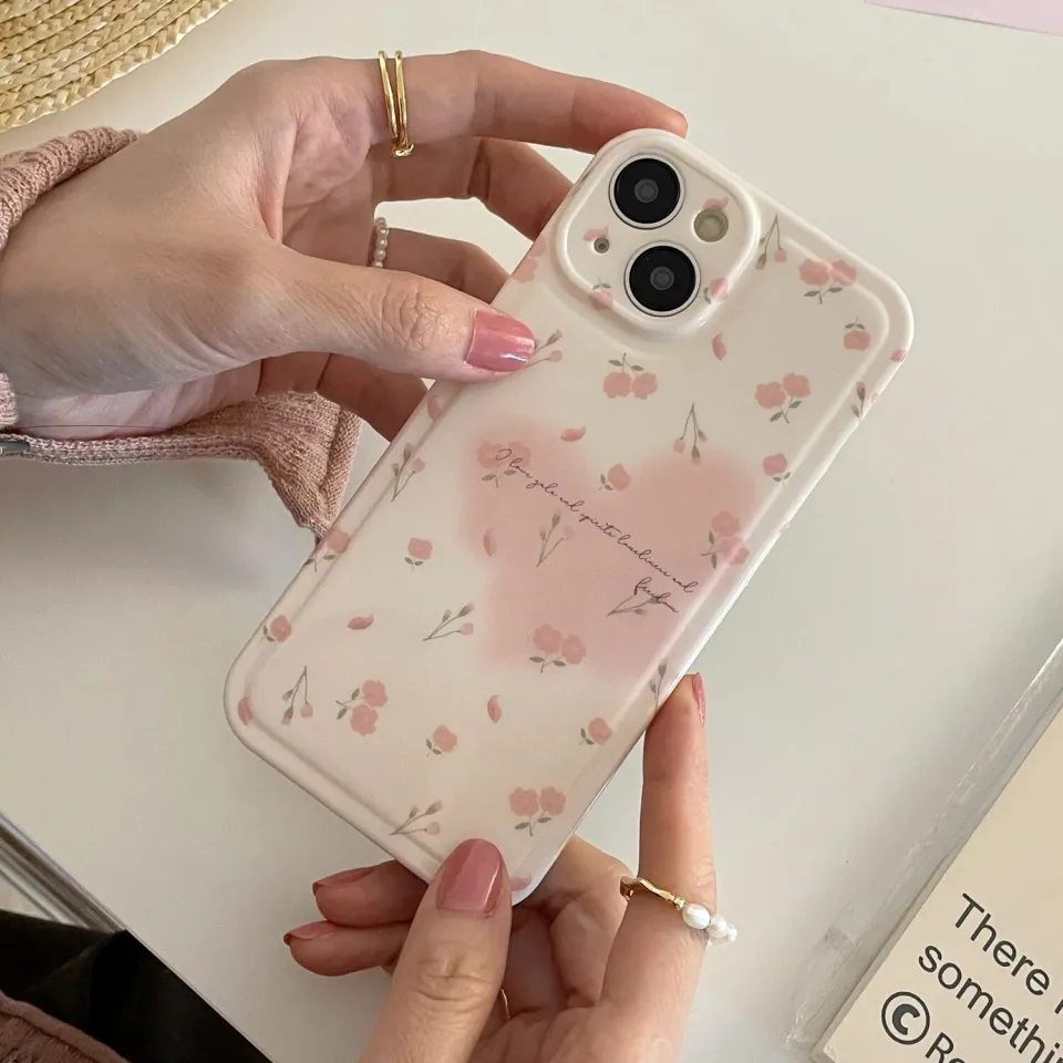 Cute pink Flower floral Phone Cases For iphone 13 14Pro Max 11 12