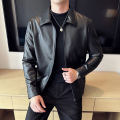 Mens Fashion Leather Jacket Slim Fit Tturn down Collar Coats Men PU Jacket Male Anti-wind Motorcycle Zipper leahter Jackets Men. 