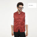 Red Printed.,Waistcoat ,Koti ,কোটি,,Vests For men.