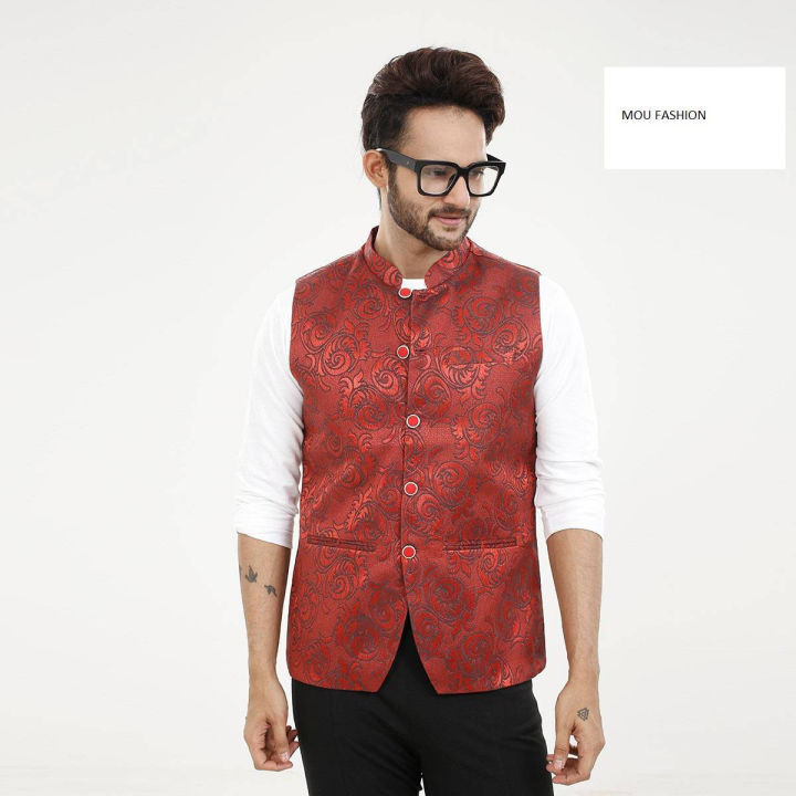 Red ,Koti ,কোটি,,Vests For men