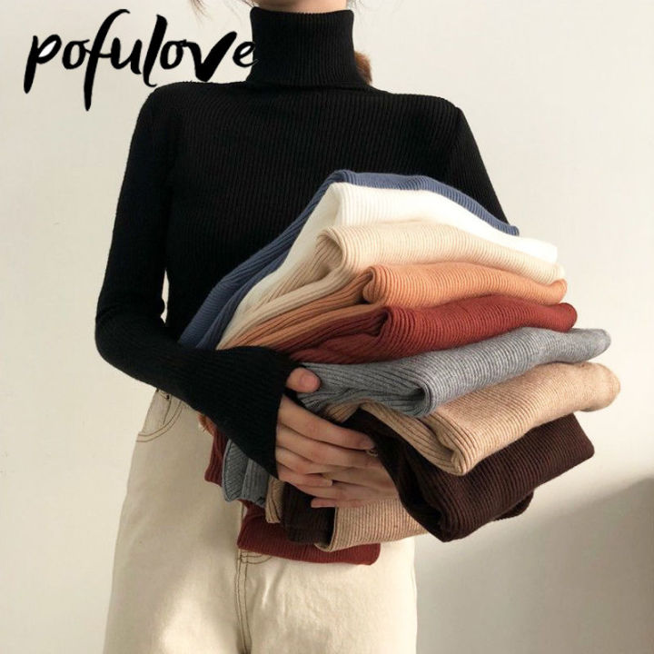 Turtleneck%20Sweater%20Women's%20Slim%20Pullover%20Top%20Black%20Knit%20Sweater%20Basic%20Knitwear%20Solid%20Color%20Jumper%20Sweater%20Autumn%20and%20Winter%20-%20Image%207