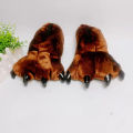 Soft Furry Slippers For Home Man Plush Fuzzy Home Shoes Slippers For Boys Funny Animal Slides Men's Bear Paw Slippers Cosplay.