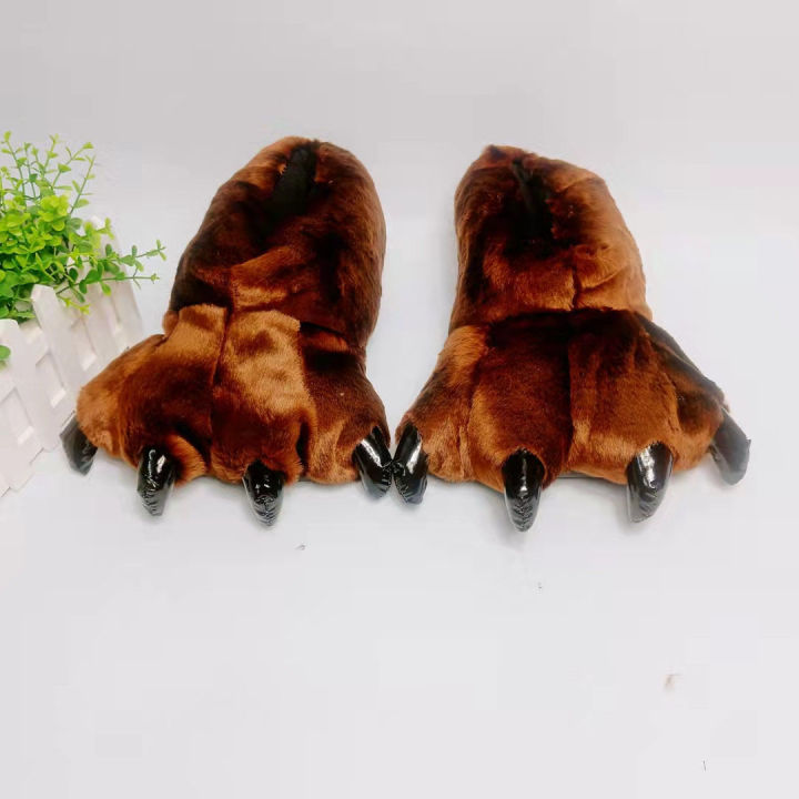 Soft%20Furry%20Slippers%20For%20Home%20Man%20Plush%20Fuzzy%20Home%20Shoes%20Slippers%20For%20Boys%20Funny%20Animal%20Slides%20Men's%20Bear%20Paw%20Slippers%20Cosplay%20-%20Image%206
