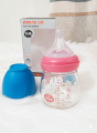 Rovco 150ml Glass Baby Feeding Bottle - Anti-Colic Silicone Nipple - BPA Free. 