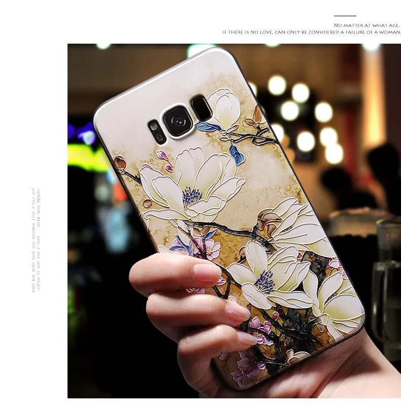 For Samsung Galaxy C9 Pro Case Flower Relief Soft Silicone Back