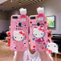 Phone Case For OPPO A7 A5S A12 A3S A37 A9  A5  A53 A92 A52 A31  Cartoon cute 3D Hello Kitty phone case soft silicone phone case cover bracket lanyard. 