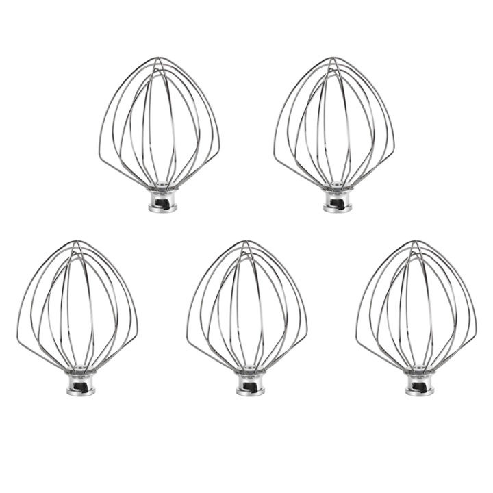5X KN256WW 6-Wire Whip Attachment for 5-6 Quart Bowl-Lift Stand Mixer Replacement, Egg Cream Stirrer