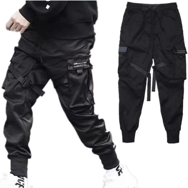 Hop%20Boy%20ckets%20Elastic%20Waist%20Harem%20Pant%20Men%20Streetwear%20Punk%20Casual%20Ribbons%20Design%20Trousers%20Jogger%20Male%20Dancing%20Black%20Pant%20-%20Image%203