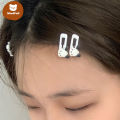 【WindFall】Mini Pachadog Hair Clip Cute Black White Square BB Clip Simple Cartoon Student Headdress  WF. 