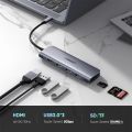 UGREEN USB C Hub 6 in 1 Dongle USB-C to HDMI Multiport Adapter with 4K HDMI Output 3 USB 3.0 Ports SD/TF Card Reader Compatible for MacBook Pro XPS More Type C Devices.