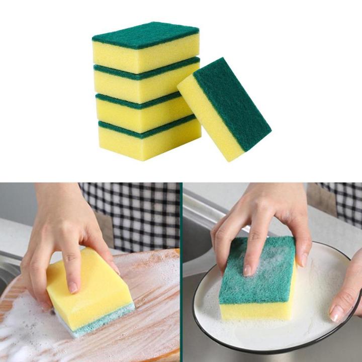 Double Sided Dish Washing Foam and Scrubber Sponge-4pcs