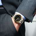 SENO Men's Ultra Thin Business Fashion Non Mechanical Dual Calendar Metal Band Quartz Watch. 