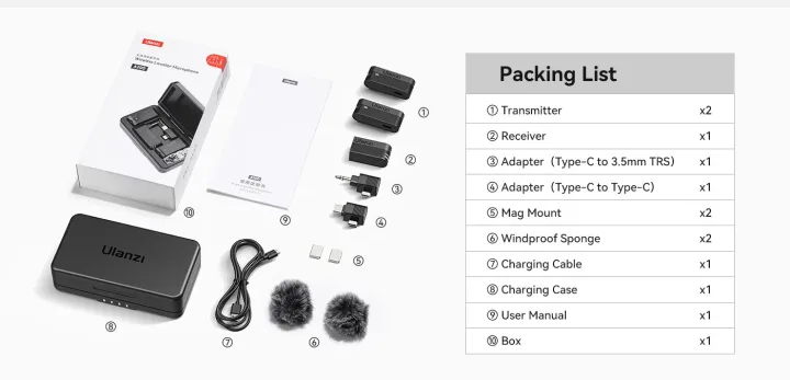 Ulanzi%20A100%20Dual%20Wireless%20Microphone%20Lavalier%20MIC%20for%20iPhone%2015%20Pro%20Pro%20Max%20Camera%20Sound%20Recording%20Real-time%20Monitoring%20-%20Image%206