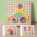 GC Creative Mosaic Puzzle Kid Toy Mushroom Nails Pegboard 3D Jigsaw Toys Puzzle Game Early Learning Educational Toys For Boys Girls.