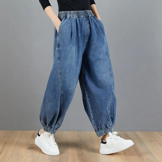 Fat%20Girl%20Denim%20Bloomers%20Women's%20Summer%20Loose%20Large%20Size%20High%20Waist%20Drooping%20All-Match%20Ankle-Tied%20Spring%20Casual%20Trousers%20Baggy%20Pants%20-%20Image%206