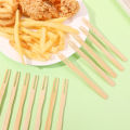 100PCS Wood Disposable Wooden Fruit Fork Dessert Cocktail Fork Set Party Home Household Decor Tableware Supplies. 