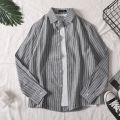 【Buy One Get One Free】Men's Shirt Korean Style Student Trendy Loose Shirt Men's Spring Slim-Fitting Plaid.