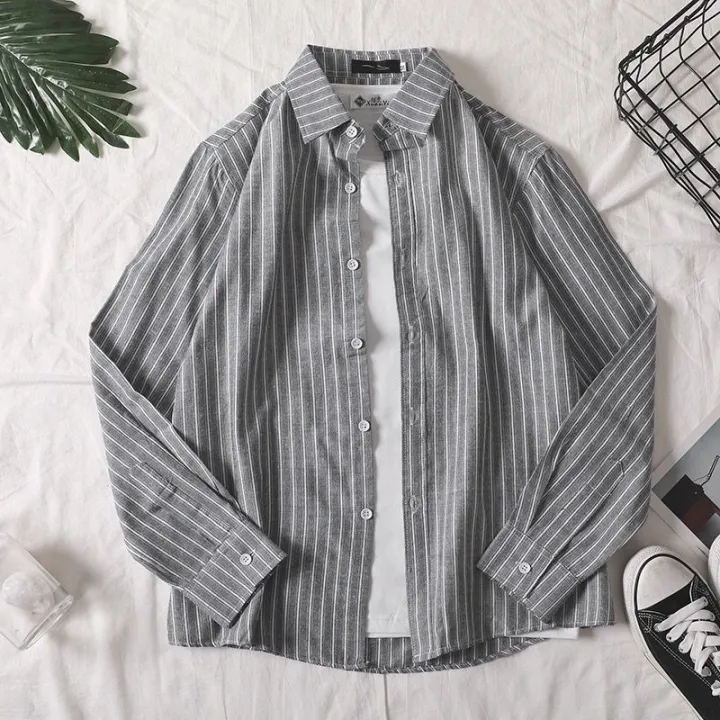 %E3%80%90Buy%20One%20Get%20One%20Free%E3%80%91Men's%20Shirt%20Korean%20Style%20Student%20Trendy%20Loose%20Shirt%20Men's%20Spring%20Slim-Fitting%20Plaid%20-%20Image%207