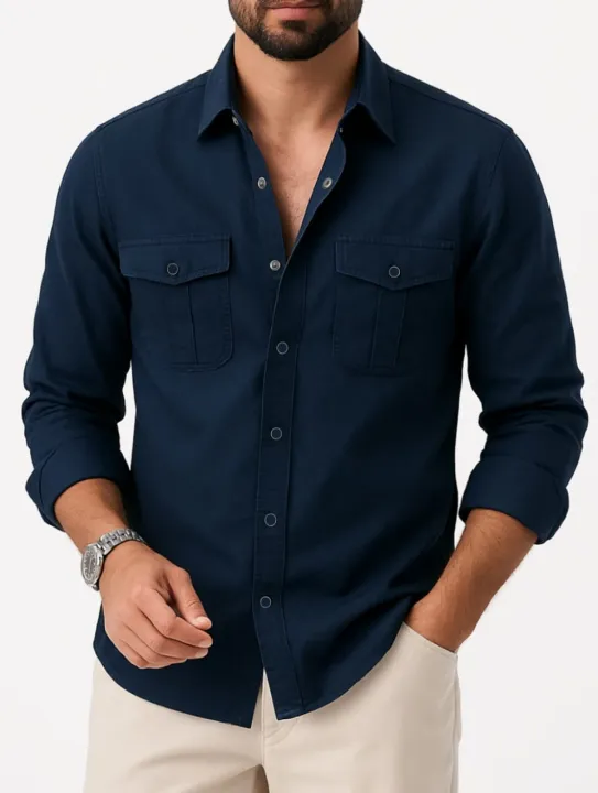 Men's%20Stylish%20Double%20Pocket%20Full%20Sleeve%20Shirt%20-%20Image%204