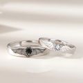 Luxury Romantic Angel Demon Couple Rings for Women Men Fashion Zircon Wings Design Adjustable Engagement Wedding Ring Jewelry Loser Lione.