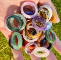 Wholesale hand carving gemstone natural crystal stone rose quartz ring healing spiritual smart ring woman.