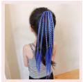 1/7Pcs Synthetic Colorful Braids Hair Extensions With Rubber Bands Rainbow Braided Ponytail Hairpieces Hair Accessories For Kids Girls.