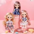 Doll Girl Toy Mini Doll Movable Joint Baby 3d Doll Beautiful Toys for Girls Clothes Dress Up 1/12 Fashion Doll 17cm Girls Gifts. 