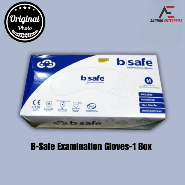 B-Safe Examination Hand Gloves – Medium Size, 100 Pcs Per Box
