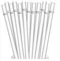 (10 pieces) Reusable 26.5cm glitter straws with loops individually packaged PP food grade hard plastic straws.