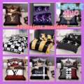 NEW 2in1 / 4in1 Cadar Set Branded Luxury LV Channel Gucci Cotton Ready Stock Single Queen Size Bedsheet with Pillow Case. 